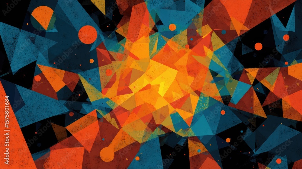 Poster abstract geometric design with overlapping shapes