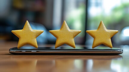Displaying customer review ratings on smartphone for enhanced user feedback experience in digital environment