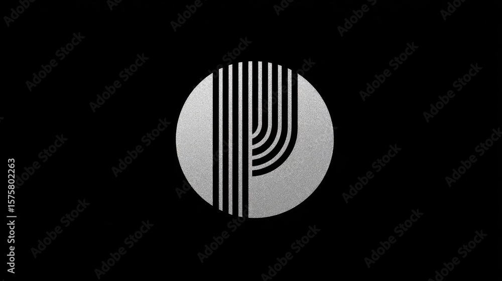 Poster abstract graphic design element with lines in circle