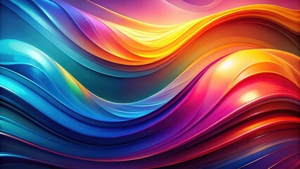 Obraz premium Abstract Colorful Swirling Waves A Vivid Display of Dynamic Curves and Fluid Design Elements