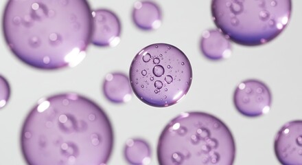 Purple Bubbles: Abstract Gel Serum Texture