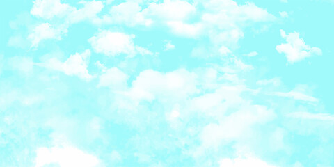 Light Blue Sky with White Clouds Watercolor Painting Soft Texture Beautiful sky and clouds in soft color.Soft cloud in the sky background