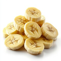 Freshly sliced bananas stacked elegantly for healthy snacking.