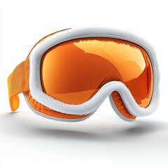 Stylish orange ski goggles with fluffy edges for winter sports.