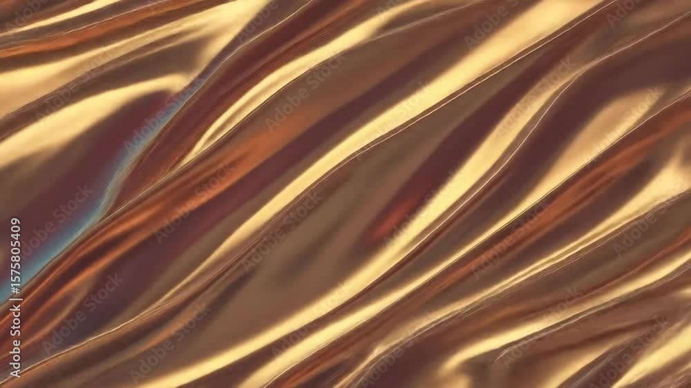 Poster abstract gold drape - close-up view of flowing, luxurious gold fabric with soft, undulating waves. t