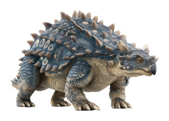 Fototapeta premium Exploring the armored ankylosaurus model nature exhibit detailed. Isolated on transparent background, png.