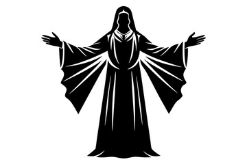 Vector art of silhouette of angel and devil