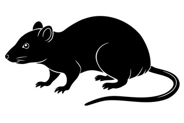 Vector art of silhouette of  black and white mouse
