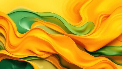Obraz premium Abstract swirling yellow and green forms (1)