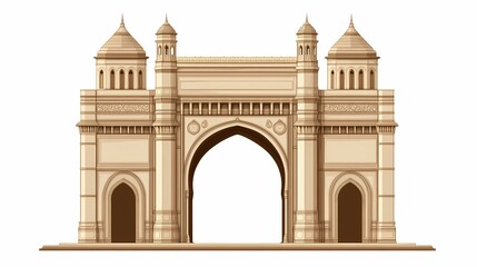 Fototapeta premium Ornate archway structure in a light beige hue.