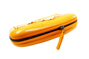 Pencil case with broken plastic zipper