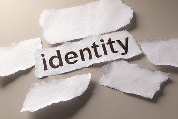 Exploration of Identity Through Fragmented Torn Paper Letters