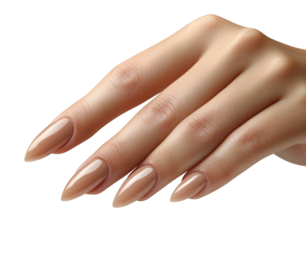Elegant hand gesture with polished nails. Isolated on transparent background, png. - Powered by Adobe