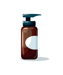 Skin Care, Body Care product pump bottle on white.