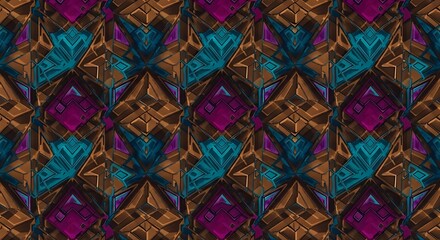 Vibrant Geometric Pattern Design, Digital Art, Abstract, Colorful, Contemporary, Creative