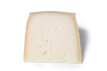 Wedge of Aged Hard Cheese isolated on white background