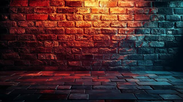 Vibrant brick wall with contrasting colors creating an artistic backdrop for creative projects