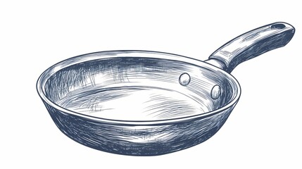 Hand-drawn illustration of a frying pan.