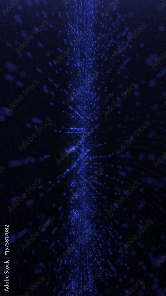Poster enjoy a stunning show of vibrant blue lights swiftly moving in a dark setting, creating captivating 