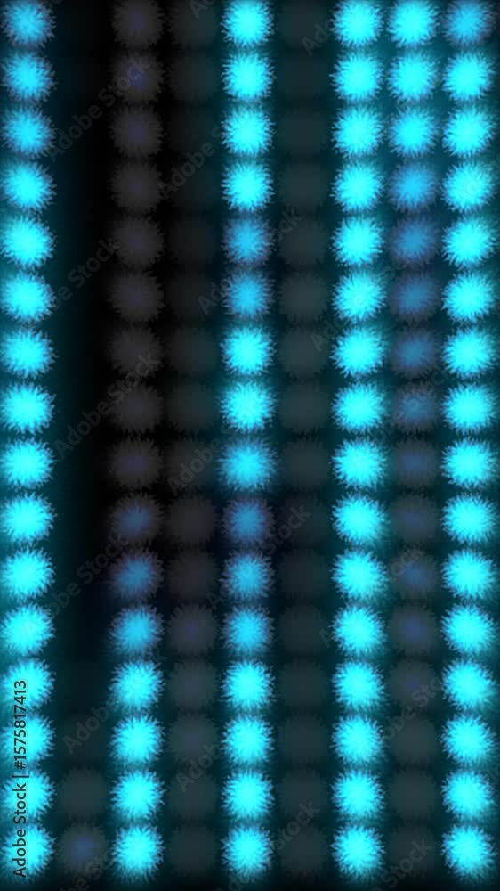 Poster bright blue lights pulse and flicker, creating a captivating display against a dark urban backdrop a
