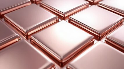 Rose gold metallic cubes forming a geometric pattern - Powered by Adobe