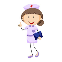 Smiling Nurse Vector Illustration of Healthcare