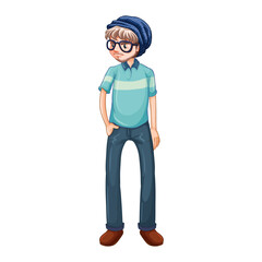 Stylish Hipster Guy Vector Illustration