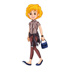 Stylish Woman Vector Illustration Fashionable Girl