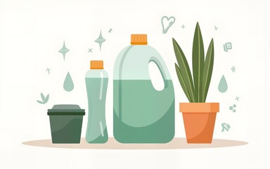 Isolated PNG of a zero-waste lifestyle. High quality