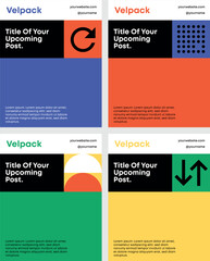 Social Media Post Template – Modern Minimalist Layout for Education, Business & IT with Turquoise, Yellow, Orange & Purple Colors

