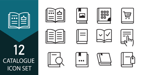 Catalogue icon set and art vector illustration