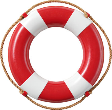 Red life buoy looks secure and helpful
