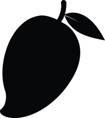 Fototapeta premium mango icon black silhouette vector illustration on transparent background