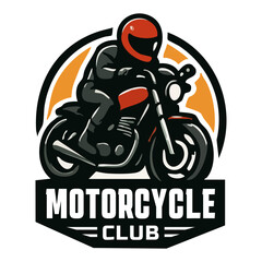 motorcycle club emblem featuring rider on bike