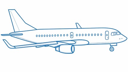 Side view of a commercial jetliner.