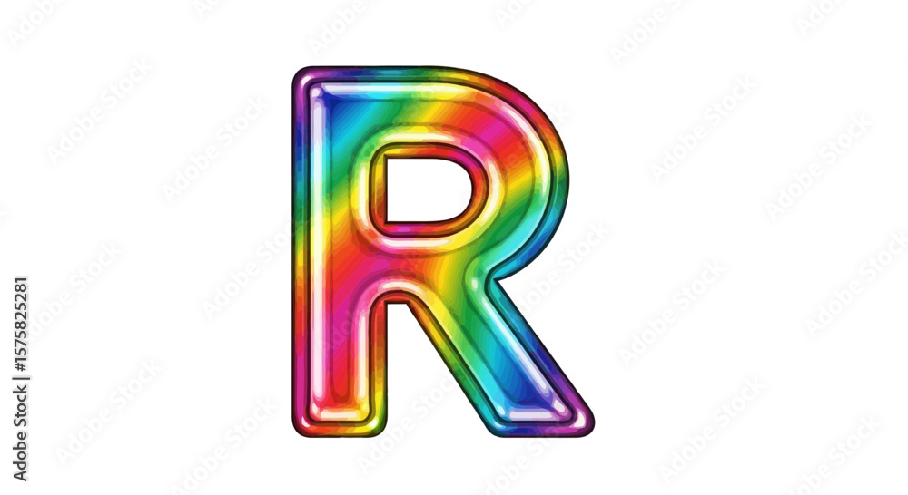 Poster vector download rainbow gradient letter r image for free colorful alphabet design and typography res