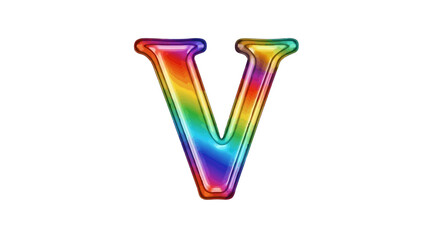 Vector rainbow letter v illustration for graphic design projects and educational resources with vibrant colors