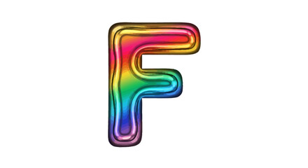Vector rainbow letter f illustration colorful alphabet design vibrant typography graphic element for creative projects