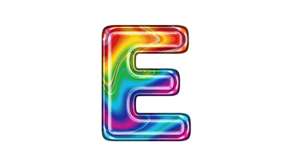 Vector download high resolution rainbow letter e alphabet illustration for graphic design and creative projects
