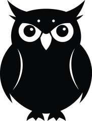 owl icon black silhouette vector illustration on transparent background