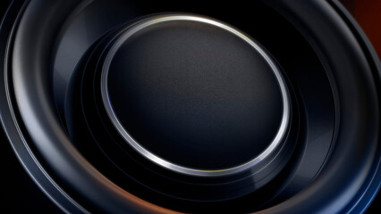camera lens on black background