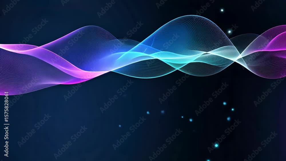 Poster dynamic waves of color pulse and flow, creating a stunning visual experience in an immersive digital