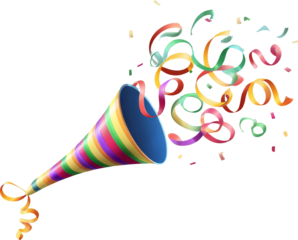 Celebration with confetti fills with joy, burst of colorful fun