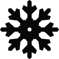 snowflake icon black silhouette vector illustration on transparent background