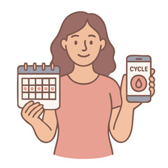 Woman holding menstrual cycle calendar
