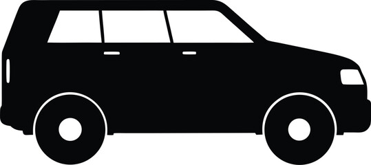suv icon black silhouette vector illustration on transparent background