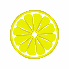 Lemon illustration, lemon with leaf, lemon slices