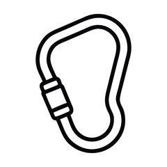 Mountain equipment carabiner icon vector