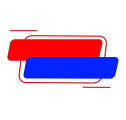 Blue red sale banner isolated on white background