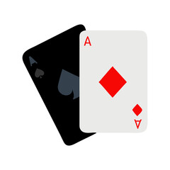 Obraz premium Set of playing card suits isolated on white backdrop. Vector graphic.